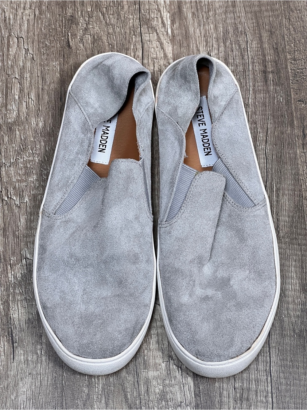 Steve Madden ‘Fayna’ Light Grey Fabric Slip-on Shoes - Size 10